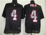 NFL Arizona Cardicals 4 Kolb Black United Sideline Jerseys