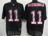 NFL Arizona Cardicals 11 Larry Fitzgerald Black United Sideline Jerseys