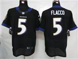 Nike Baltimore Ravens 5 Flacco Black Elite Jersey