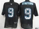 NFL Detroit Lions 9 Stafford Black United Sideline Jerseys