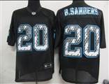 NFL Detroit Lions 20 Barry Sanders Black United Sideline Jerseys