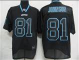 NFL Detroit Lions 81 Calvin Johnson Lights Out BLACK Jerseys