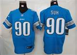 Nike Detroit Lions 90 Suh Blue Elite Jersey