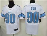 Nike Detroit Lions 90 Suh White Elite Jersey