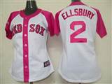 MLB%20Boston%20Red%20Sox%202%20Ellsbury%20Womens%20Pink%20Splash%20Fashion%20Jersey