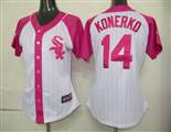 MLB%20Chicago%20White%20Sox%2014%20Konerko%20Womens%20Pink%20Splash%20Fashion%20Jersey