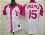 MLB%20Chicago%20White%20Sox%2015%20Beckhanm%20Womens%20Pink%20Splash%20Fashion%20Jersey