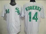 MLB%20Jerseys%20Chicago%20White%20Sox%2014%20Paul%20Konerko%20White(green%20strip)