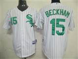 MLB%20Jerseys%20Chicago%20White%20Sox%2015%20Beckham%20White(green%20strip)