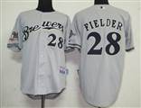 MLB%20Jerseys%20Milwaukee%20Brewers%2028%20Prince%20Fielder%20Grey
