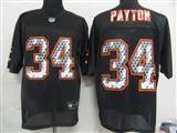 NFL Chicago Bears 34 Payton Black United Sideline Jerseys