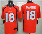 Nike Denver Broncos 18 Manning Orange Limited Jerseys