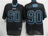 NFL Detroit Lions 90 Ndamukong Suh Lights Out BLACK Jerseys