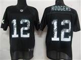 NFL Green Bay Packers 12 Aaron Rodgers Black United Sideline Jersey