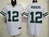 Nike Green Bay Packers 12 Rodgers White Authentic Elite Jersey