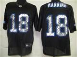 NFL Indianapolis Colts 18 Peyton Manning Black United Sideline Jerseys