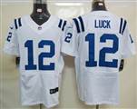 Nike Indianapolis Colts 12 Luck White Elite Jerseys